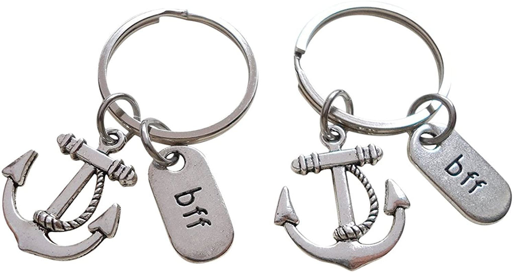 Double BFF Anchor Keychains - You're the Anchor in My Life; Best Friends Keychains