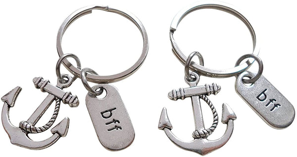 Double BFF Anchor Keychains - You're the Anchor in My Life; Best Friends Keychains