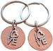 Double Keychain Set 2009 Penny Keychains with Love Charm; 16 Year Anniversary Gift, Couples Keychain