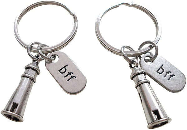 Double BFF Lighthouse Keychains - I'd Be Lost Without You; Best Friends Keychains