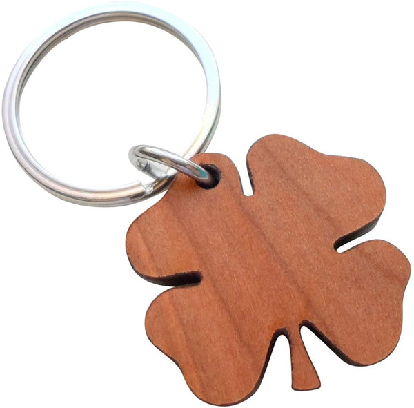 5 Year Anniversary Gift • Wood Clover Keychain - Lucky to Have You by Jewelry Everyday by Jewelry Everyday