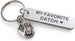 Baseball Mitt Charm Keychain With "My Favorite Catch" Engraved Aluminum Tag; Couples Keychain, Personalized Option