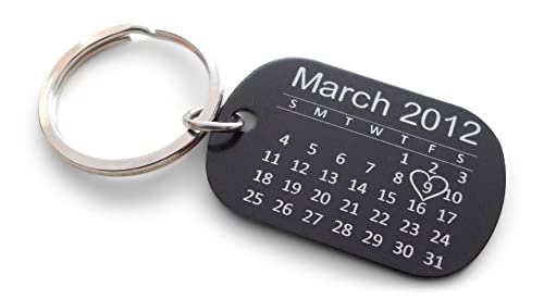 JewelryEveryday Custom Personalized Aluminum Anniversary Calendar Keychain