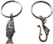 Fancy Hook & Fish Keychain Set - A Great Catch, I'm Hooked On You; Couples Keychain Set