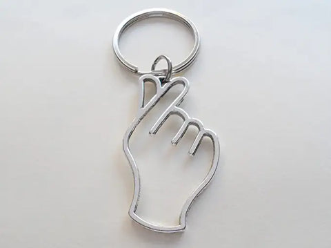 Korean Hand Heart Symbol Charm Keychain, Couples Keychain