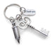 Key, Syringe & Thank You Charm Keychain, Medical Professional Keychain, Nurse Appreciation Keychain