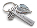 Custom Paw & Wings Charm Keychain with Custom Engraved Tag, Pet Loss Gift, Dog Memorial Keychain