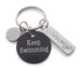 Keep Swimming Keychain, Swimmer & Strong Charm Keychain, Swimming Team Fitness Encouragement Keychain