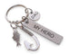 Dad My Hero Engraved Tag Keychain with Fish and Hook Charms, Fathers Fishing Charm Keychain