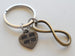 Bronze Infinity Charm Keychain & Heart Tag with 19 Tally Marks for Couples 19 Year Anniversary