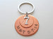 Custom Engraved Copper Disc Keychain with Penny and 7 Charm, 7 Year Anniversary Gift Keychain, Personalized Engraved Keychain
