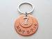 Custom Engraved Copper Disc Keychain with Penny and 7 Charm, 7 Year Anniversary Gift Keychain, Personalized Engraved Keychain