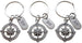 Triple BFF Open Metal Compass Keychains - I'd Be Lost Without You; Best Friends Keychain Gift