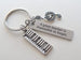 Piano Teacher Keychain with Treble Clef, Piano Keyboard Charm, and an Engraved Tag "A Great Teacher is Impossible to Forget"; Music Teacher Appreciation Gift