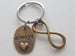Bronze Infinity Symbol Charm Keychain with Always Oval Charm - You and Me for Infinity