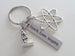 Atom & Microscope Keychain with Engraved Tag "Teach. Love. Inspire.", Chemistry, Microbiologist, Physics, or Science Teacher Keychain