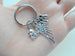 Wing Charm Keychain with Teddy Bear & Little Baby Shoes Charm, Baby Loss Memorial Keychain