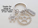 Occupational Therapist Keychain with Gear, OT Puzzle, and Thank You Charm, OT Appreciation