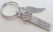 Forever in My Heart Engraved Steel Rectangle Tag Keychain with Paw & Wing Charm, Pet Memorial Keychain