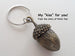 Large Bronze Acorn Keychain - Peter Pan's Kiss; Couples Keychain