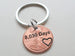 2000 US One Cent Penny Keychain with Engraved "8,030 Days" and Heart Around Year; 22 Year Anniversary Couples Keychain