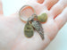 Father Memorial Keychain, Bronze Wing Charm, Dad Heart Charm, and My Hero Charm; My Guardian Angel Keychain