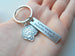 Anatomy, Science, Biology or Psychologist Teacher Keychain with Brain Charm & Engraved Saying Tag