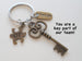 Occupational Therapist Keychain with Bronze Key, OT Puzzle, and Thank You Charm, OT Appreciation