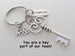 Key Charm Keychain with Go Team Charm, and Thank You Charm, Teacher, Employee, or Volunteer Appreciation Keychain