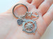 Compass Charm Keychain with Anchor & I Love You Heart Charm - I'd Be Lost Without You; Couples Keychain