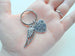 Always in My Heart & Paw Prints on Heart Charm Keychain with Wing Charm, Pet Memorial Keychain