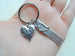 Custom Twin Babies Forever in My Heart Memorial Charm Keychain, Infant Loss Gift, Miscarriage Stillborn, Memorial Keychain