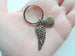 Mother Memorial Keychain, Bronze Wing Charm and Mom Heart Charm; My Guardian Angel Keychain