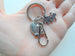 Football Player Keychain with Be Safe Charm and Swivel Clasp Hook, American Football Player or Coach Keychain