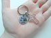 Cross Charm Keychain with Engraved Disc Saying "Believe in His Love", Religious Keychain
