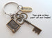 Bronze Key and #1 Teacher Charm Keychain with Thank You Charm, School Teacher Appreciation Keychain