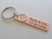 Custom Engraved Copper Tag with 22 Charm Keychain, 22 Year Anniversary Gift Keychain, Personalized Engraved Keychain