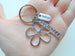 Volunteer Charm Keychain with Flower Outline Charm, Volunteer Charm, and Thank You Charm, Volunteer Appreciation Keychain