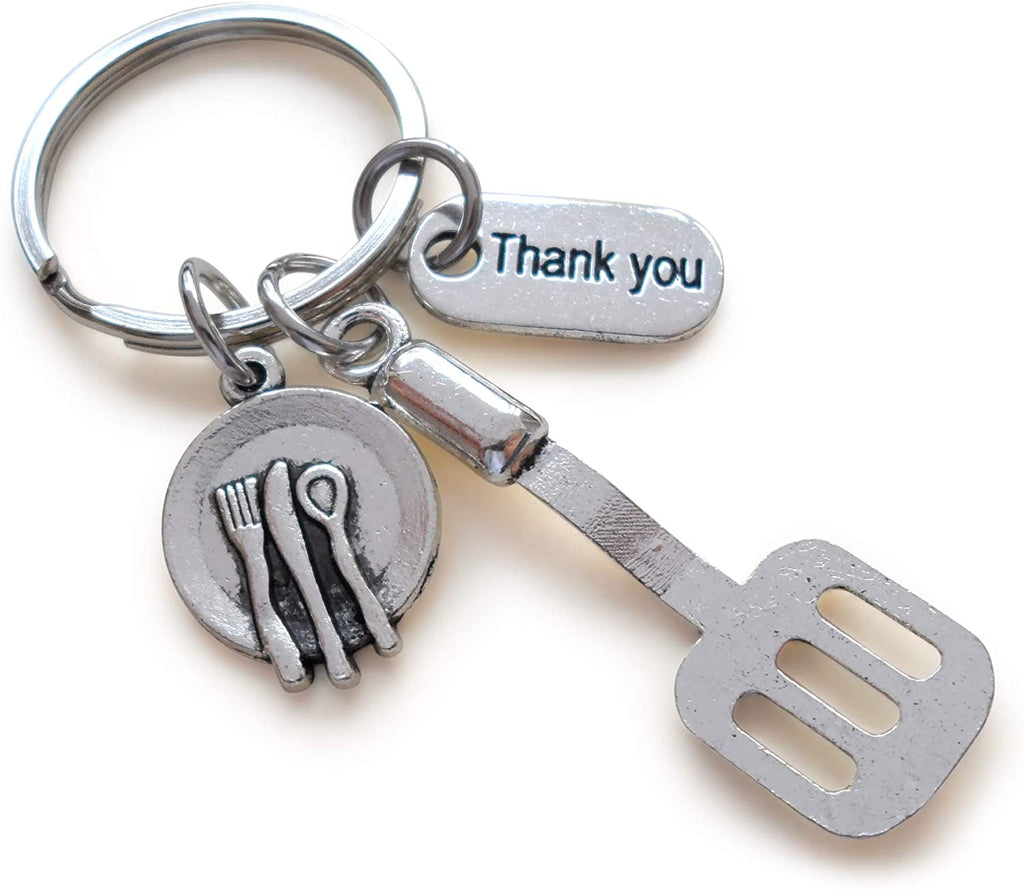 School Lunch Server Spatula Keychain, Appreciation Gift, Gift for School Lunch Lady, School Lunch Staff, Lunch Aid Gift, Thank You Gift