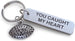 Aluminum Engraved Keychain Tag with Football Charm, Engraved with "You Caught My Heart"