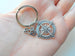 Good Luck on the Path Ahead of You Open Metal Compass Keychain with Year Charm, Graduation Gift Keychain