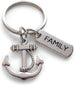 Anchor & Family Charm Keychain, Family Gift, Family Reunion Gift