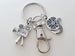Movie Charm Keychain with Camera & Film Reel Charm and Swivel Clasp, Director, Videographer, or Actor Keychain