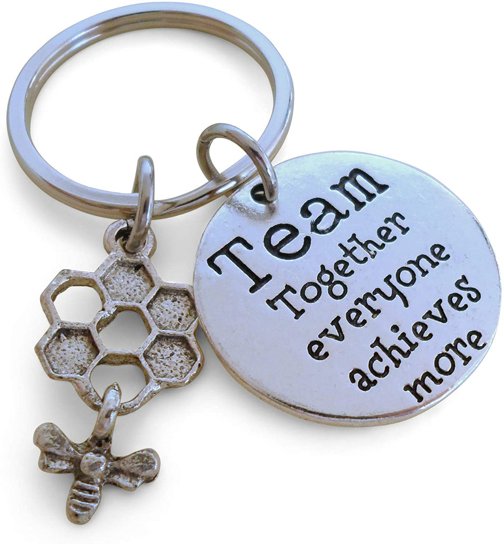 Team Keychain Gift, Bee & Beehive Charm Keychain, Employee Appreciation Gift, Employee Gift, Coworker Gift, Thank you Gift, Teacher Gift