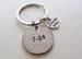 Custom Nickel Keychain with I Love You Heart Charm, Year Anniversary Gift, Husband Wife Key Chain, Boyfriend Girlfriend Gift, Customized Couples Keychain