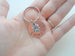 Copper Disc Keychain Hand Stamped with "Lucky Us" and Shamrock/Clover Charm Layered Keychain