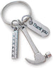 Appreciation Gift Hammer Ruler Keychain - Thanks for Helping Me Build My Future