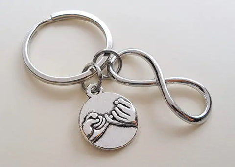 Pinky Promise Charm and Infinity Charm Keychain; Best Friend and Couples Keychain