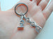 DNA Molecule Double Helix Keychain with Microscope Charm, Science Keychain, Graduate Student Keychain