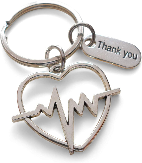 Heartbeat Medical Charm Keychain, Doctor Office Gift, Hospital Staff Gift, Thank you Gift